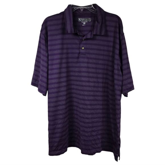 Pebble Beach Men's XXL Performance Golf Polo Shirt Active Wicking Purple/Black - Picture 7 of 7